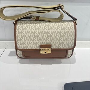 Michael Kors Tan and Cream Crossbody Bag